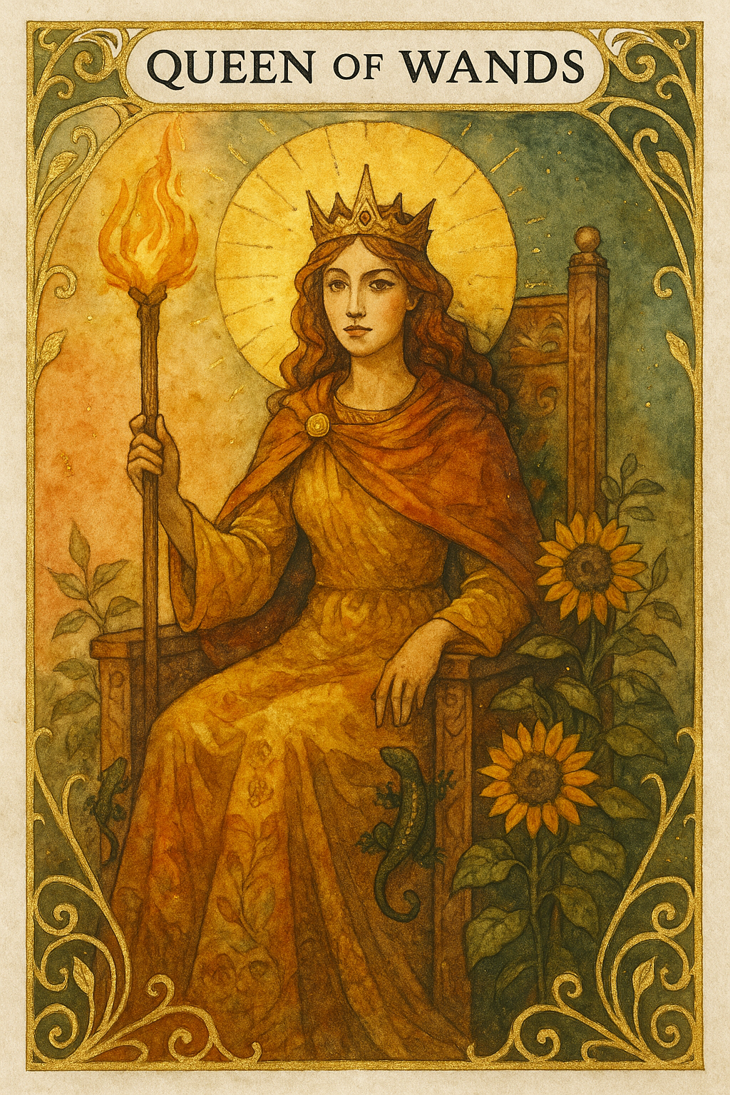 Queen of Wands Tarot Card